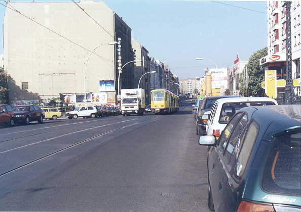 The Friedrichstrasse, looking north from the Weidendammer Bridge toward the Ziegelstrasse, 1995