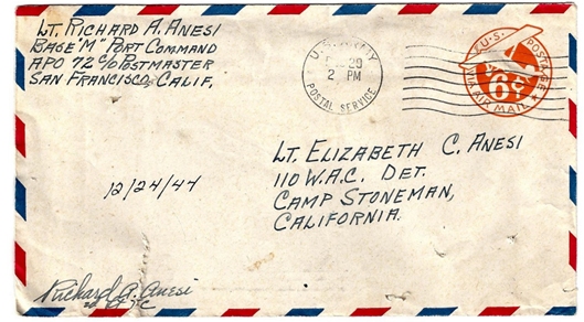 Christmas Eve on Leyte, 1944: 24 December 1944: Richard (probably Leyte, P.I.) to Elizabeth (Camp Stoneman, CA)