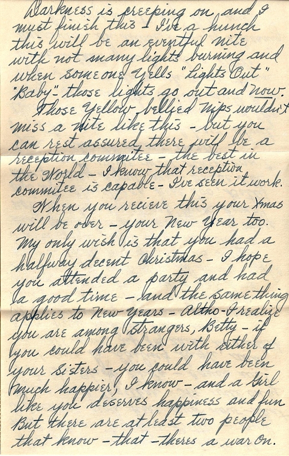 Christmas Eve on Leyte, 1944: 24 December 1944: Richard (probably Leyte, P.I.) to Elizabeth (Camp Stoneman, CA)