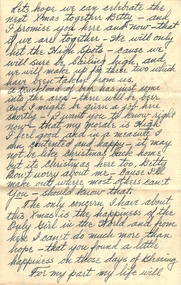 Christmas Eve on Leyte, 1944: 24 December 1944: Richard (probably Leyte, P.I.) to Elizabeth (Camp Stoneman, CA)