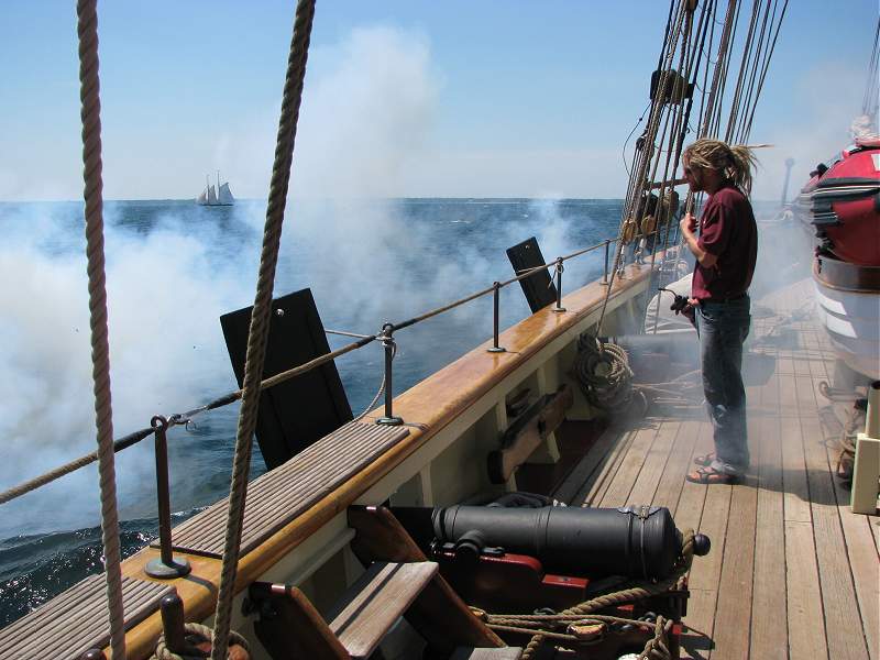 Firing the cannon