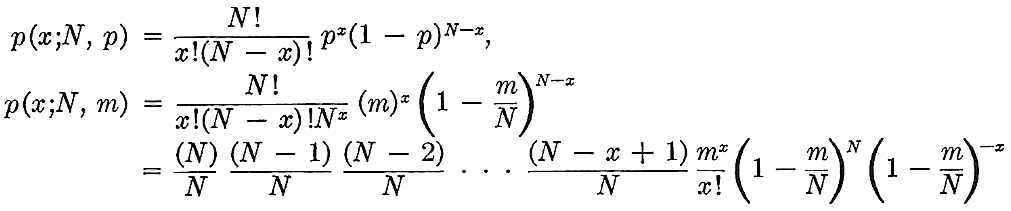 Binomial function rewritten with m = Np